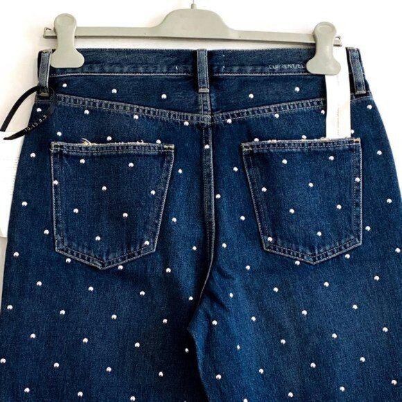 Current/Elliott The Vintage Studded Jeans Size 28 Blue Silver NWT - Picture 8 of 11